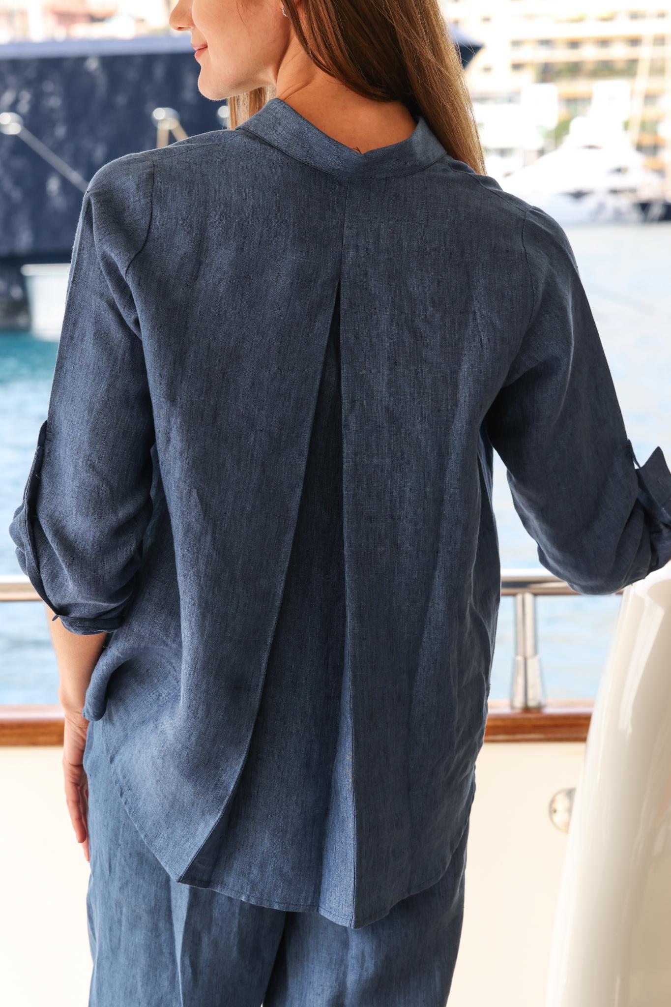 THE BLUE MARINE LINEN CHEMISE
