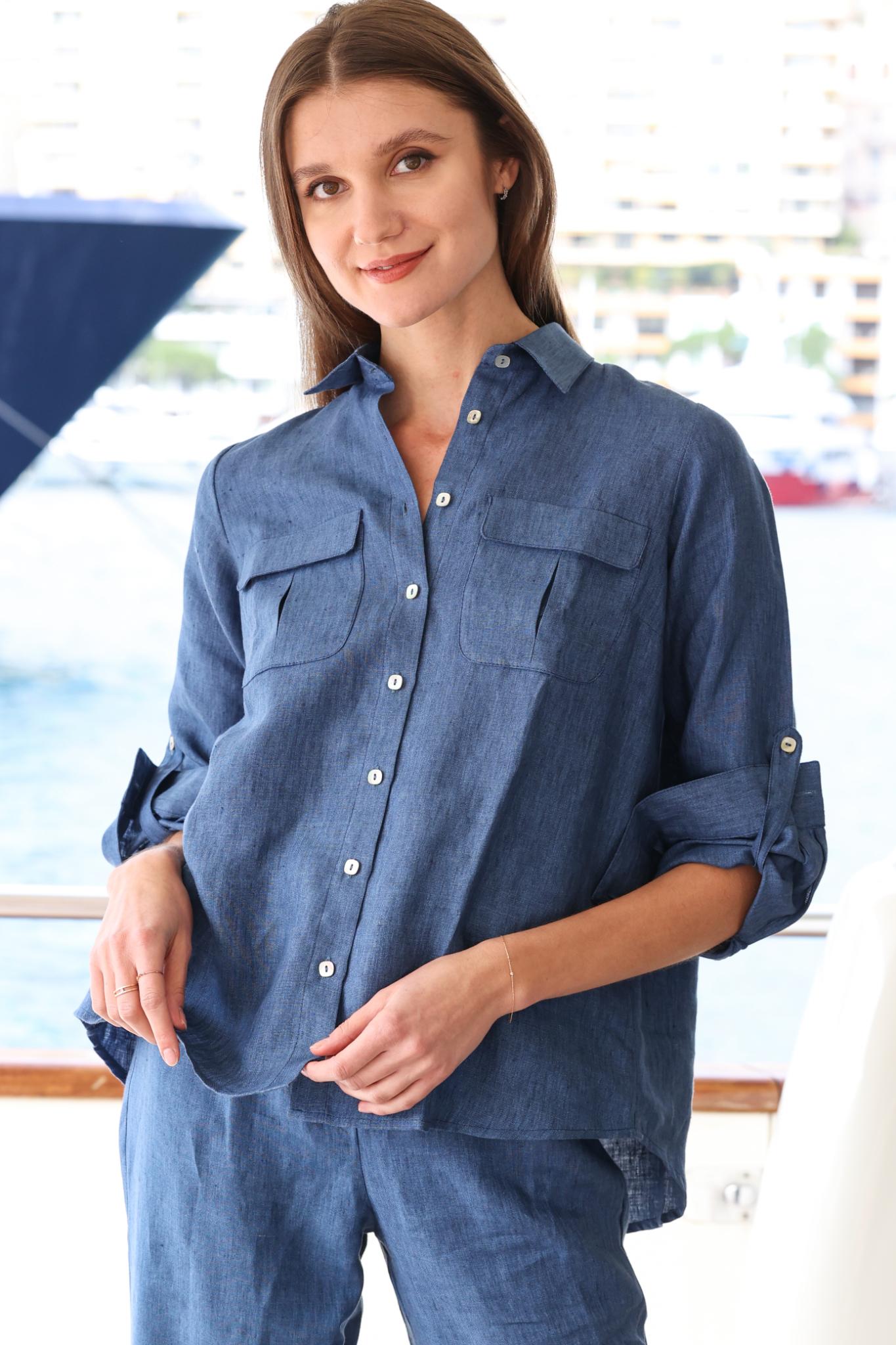 THE BLUE MARINE LINEN CHEMISE