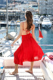 THE RED TRIKINI DRESS