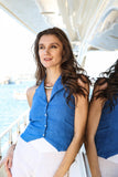 THE ROYAL BLUE BLAZER TOP