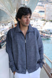 MEN DENIM ZIPPER JACKET