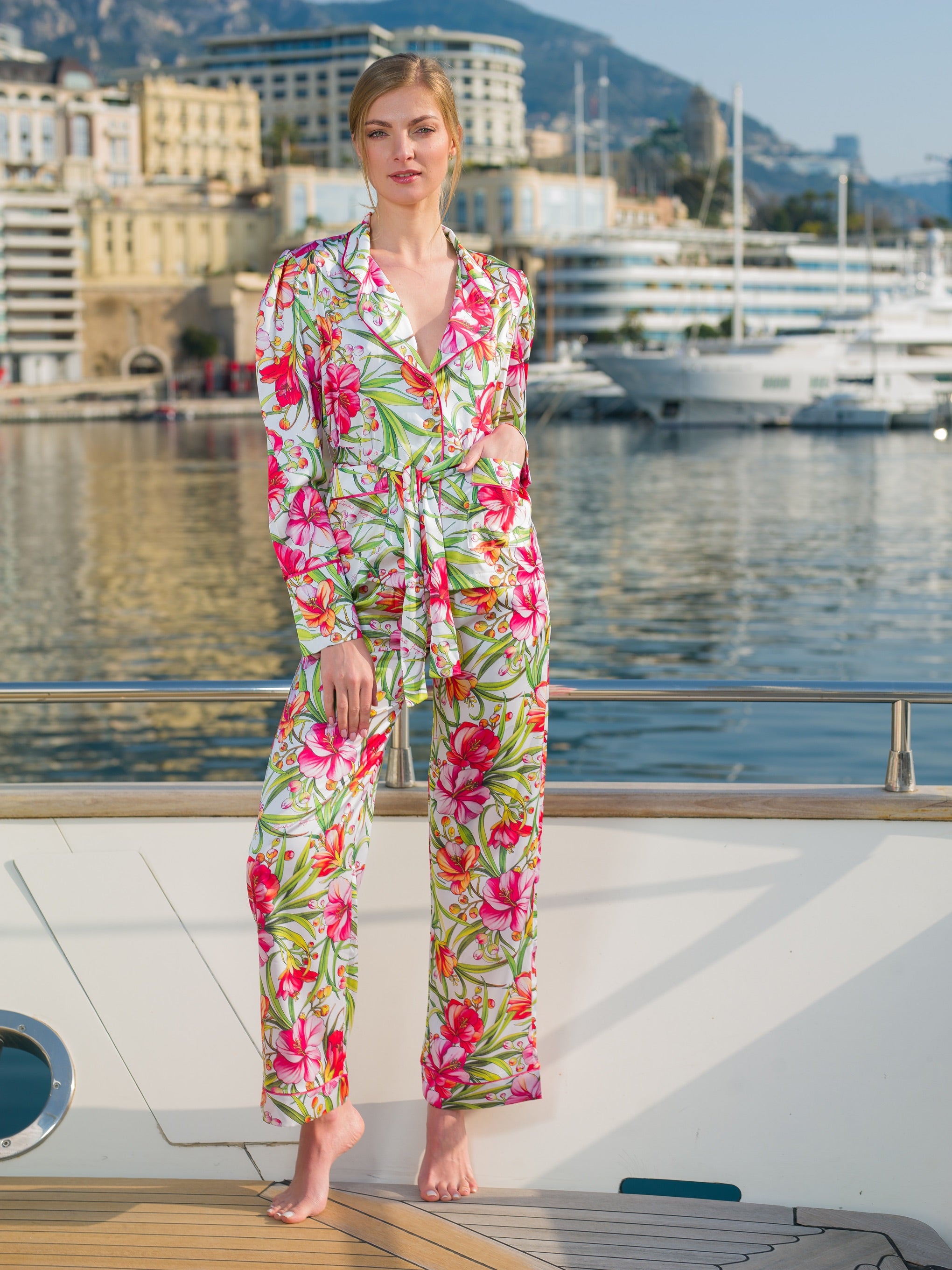 THE PINK TAORMINA PYJAMA JACKET