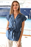 THE BLUE MARINE SHORT SLEEVE BLOUSE