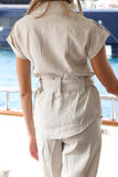 THE BEIGE SHORT SLEEVE BLOUSE